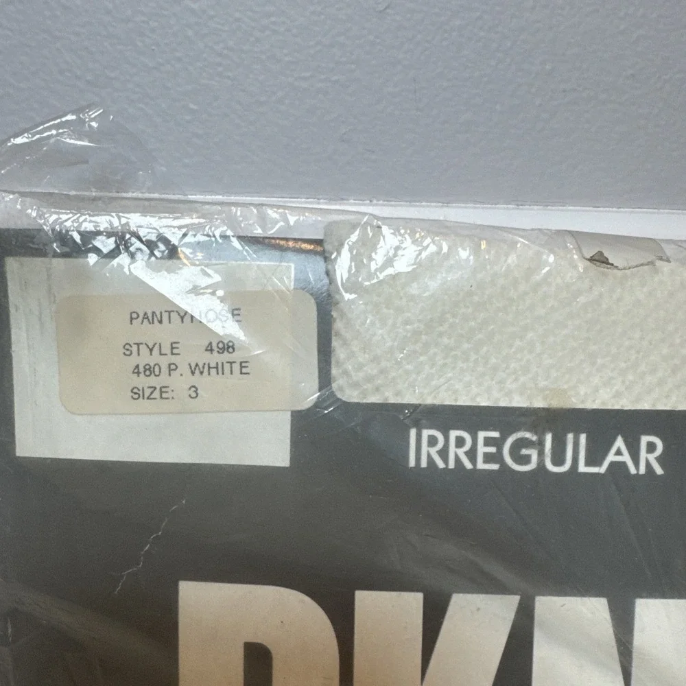 Vintage New DKNY White Mesh Pantyhose Size 3 #498 NWT - Picture 2 of 7